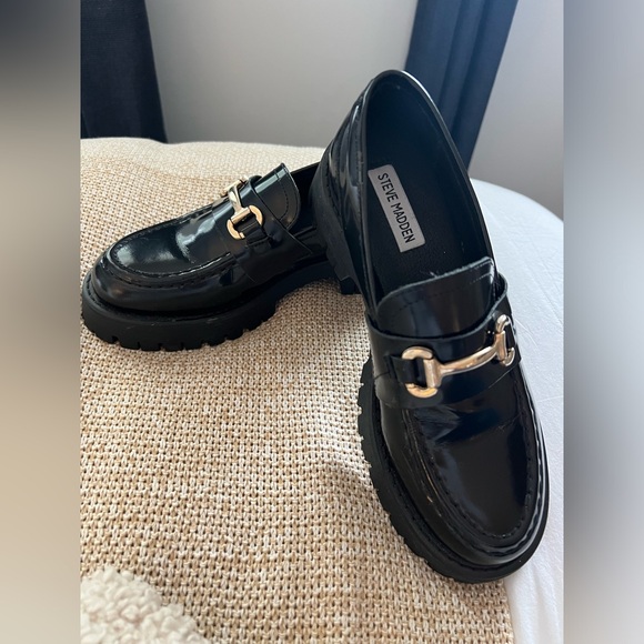 Steve Madden Lando Black Leather Loafers Size 7.5 - Picture 6 of 6